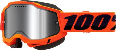 100% Accuri 2 Snow Neon Orange Silver Mirror Goggles
