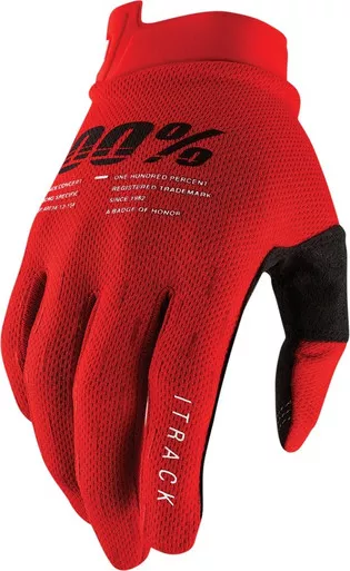 100% iTrack Red Gloves