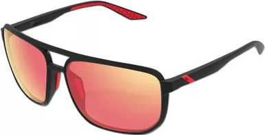 100% Konnor Black Red Mirror Aviator Sunglasses