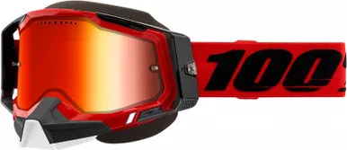 100% Racecraft 2 Red with Red Mirror Lens Snow Goggles