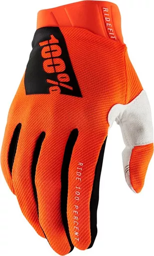 100% Ridefit Fluo Orange Gloves