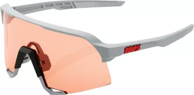 100% S3 Soft Tact Stone Gray-Coral Performance Sunglasses