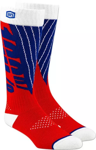 100% Torque Red Blue Comfort Moto Socks