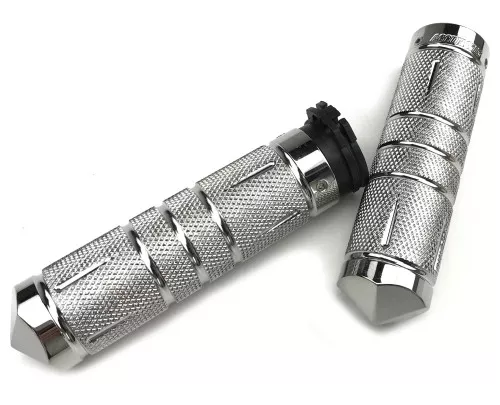 Accutronix Diamond Knurled Dual Cable Chrome Grips (GR100-SKIC)