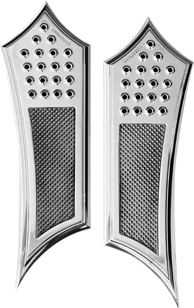 Accutronix FBF01-KDIC Chrome Drilled Original Front Floorboards Harley 84-Up