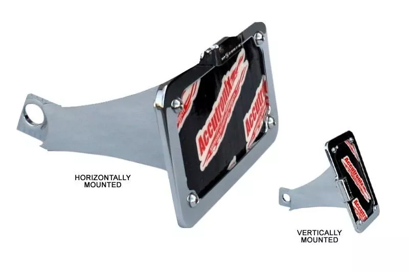 Accutronix Side-Mount License Plate Mount for Indian Scout Mounts Horizontally or Vertically Black