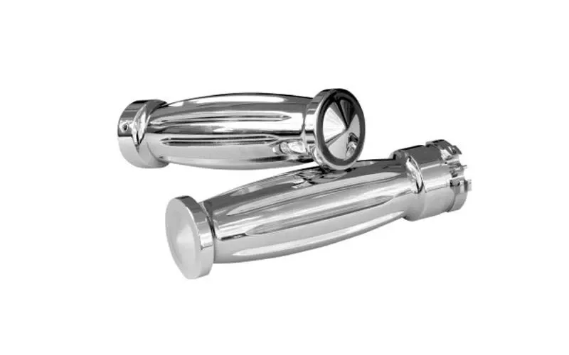 AccutronixCustom Grips for '84-16 Models (except '08-13 FLHT,FLHR,FLHX & H-D Trikes) -Diamond, Chrome
