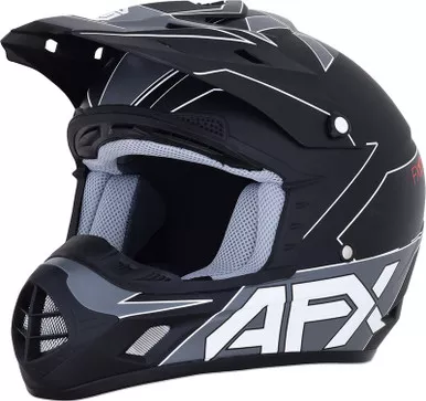 AFX FX-17 Matte Black White Aced Helmet