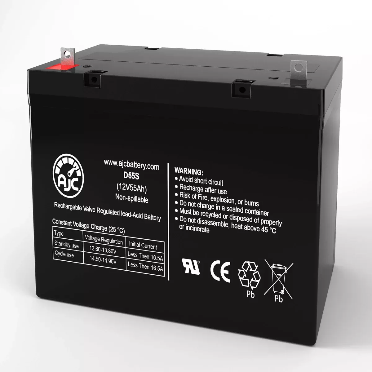 AJC Battery Compatible with Lithonia ELB-1255 12V 55Ah Emergency Light Battery