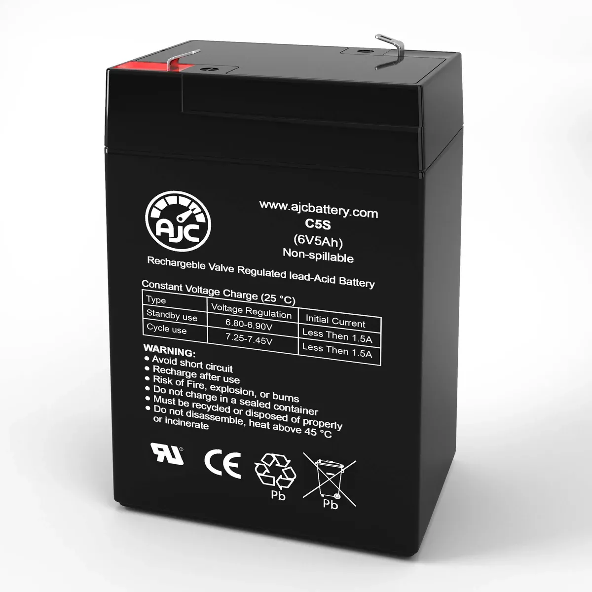 AJC Battery Compatible with Lithonia ELM-2 6V 5Ah Emergency Light Battery