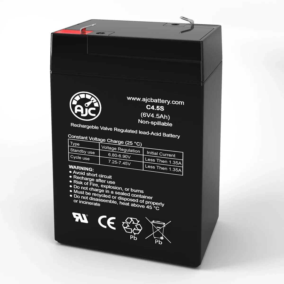AJC Battery Compatible with Lithonia ELSQ 6V 4.5Ah Emergency Light Battery