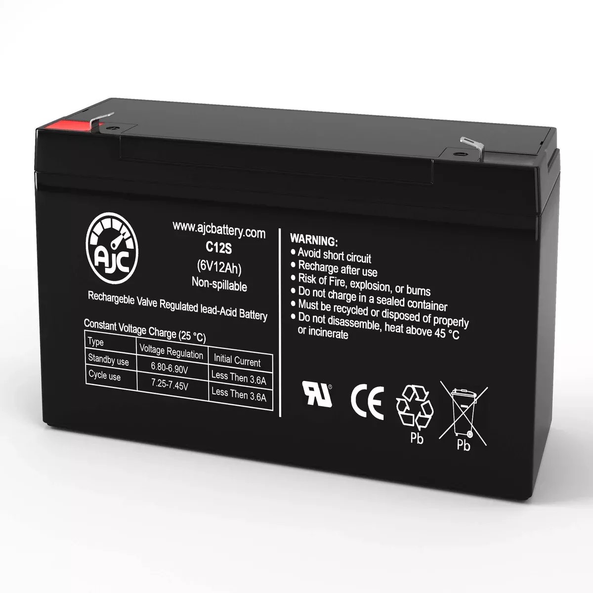 AJC Battery Compatible with ONEAC ONe200A-SB 6V 12Ah UPS Battery