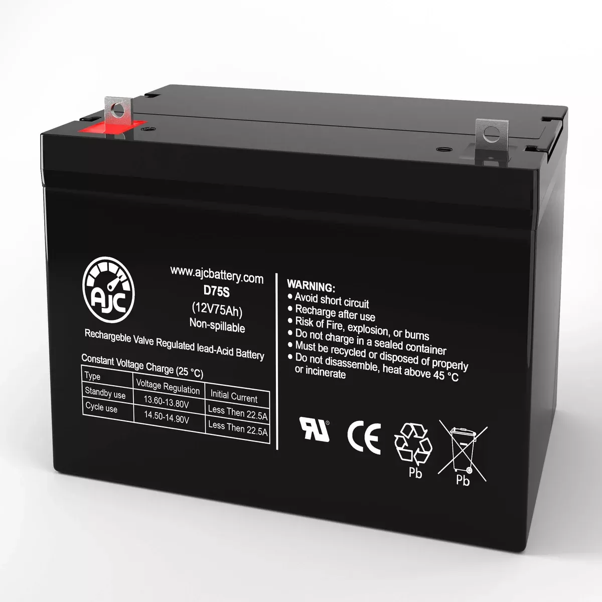 AJC Battery Compatible with Para Systems 98-121 12V 75Ah UPS Battery
