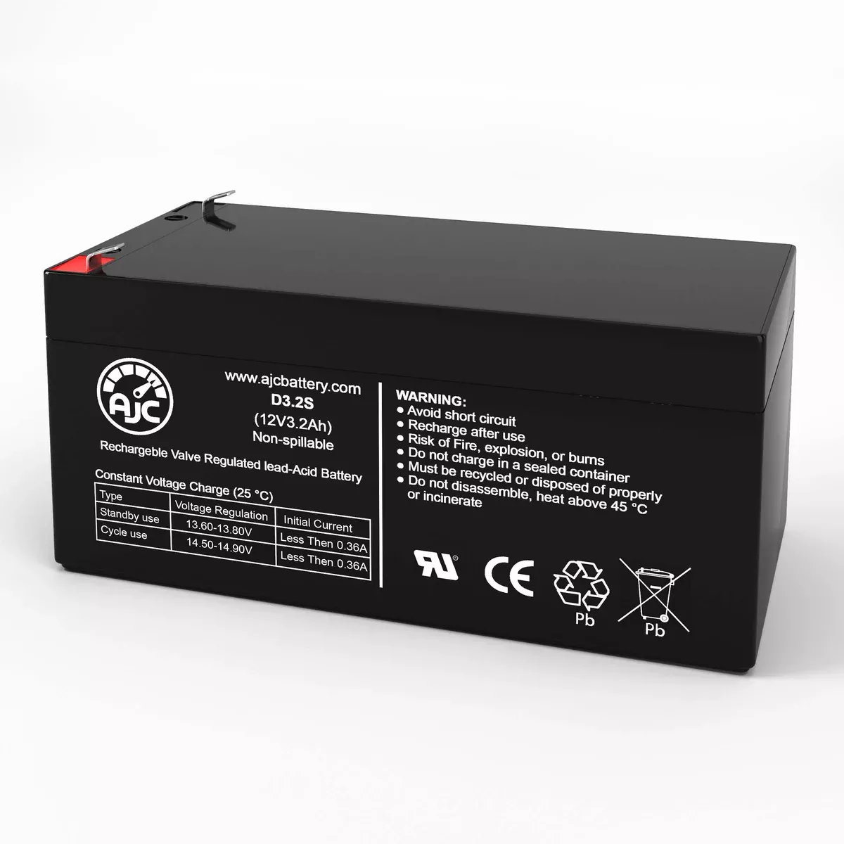 AJC Battery Compatible with Para Systems Minuteman B00024 12V 3.2Ah UPS Battery