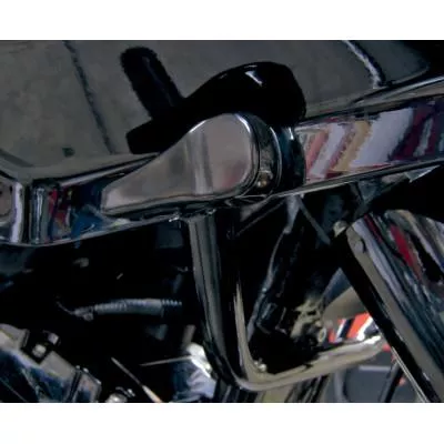 Alloy Art Front Signal Lights Smooth Black Anodized, Smoked Lens/Amber Led, Fits 99-13 FLTR