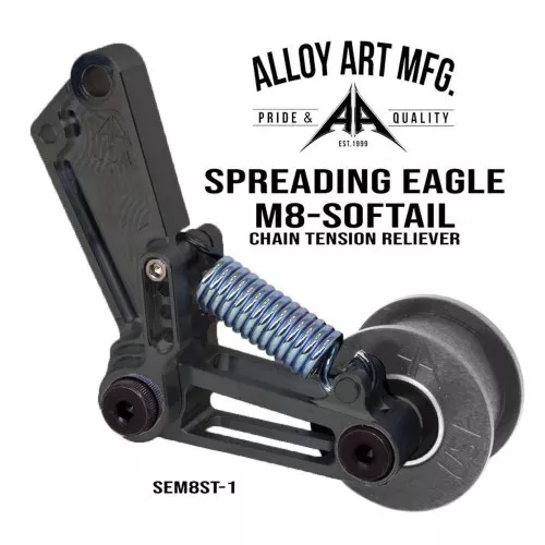 Alloy Art Spreading Eagle Chain Tensioner for 2018-2026 Harley Softail - Black