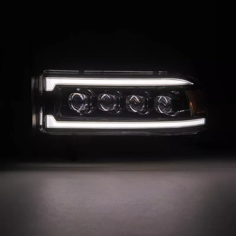 AlphaRex NOVA LED Proj Headlights Alpha-Black w/Active Light / Sequential Signal / SB DRL fits 1994-2002 Dodge Ram 1500 / Ram 2500 / Ram 3500