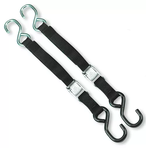 Ancra 1" x 66" Lite Cam Buckle Black Tie Downs 2pk (47295-10)