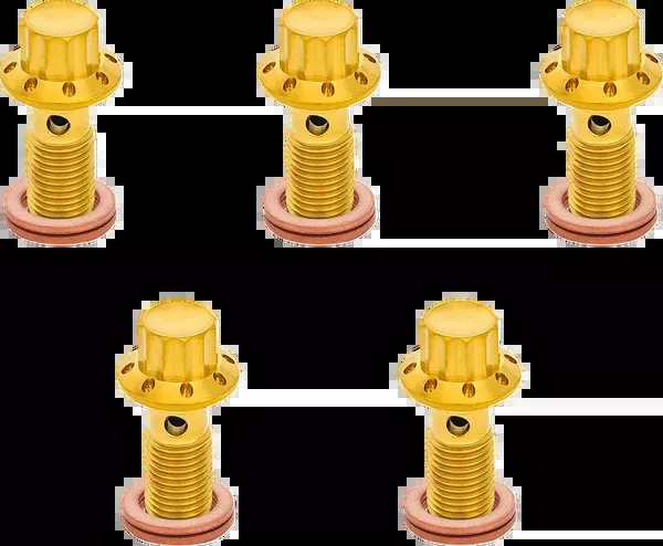 Arlen NESS Banjo Bolt 5-Pack – M10x1.25 – Gold