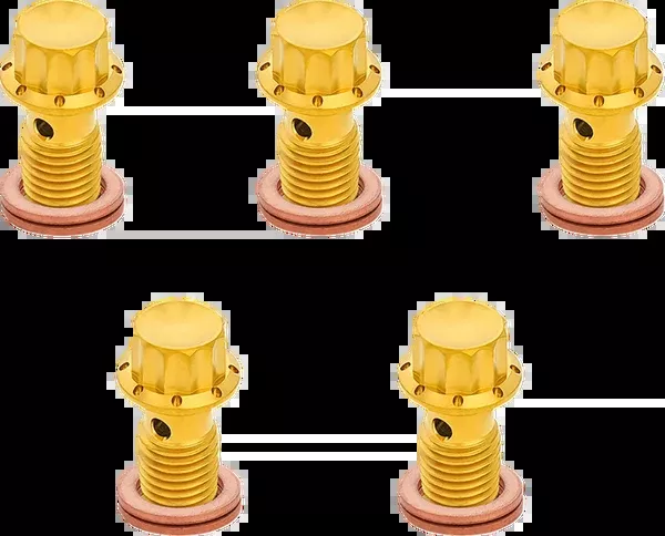 Arlen NESS Banjo Bolt 5-Pack - M12x1.25 - Gold
