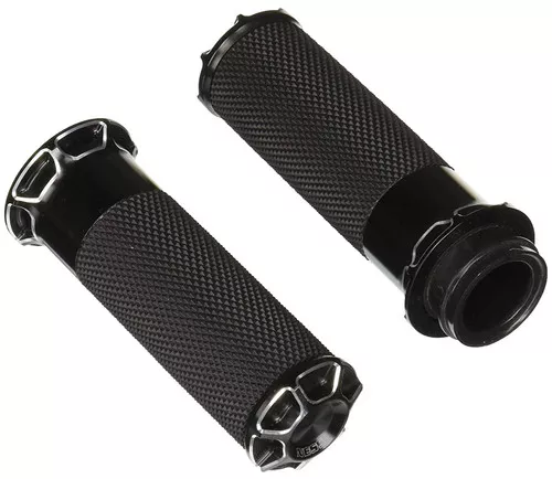 Arlen Ness Bevelled Black Fly-by-Wire Handlebar Grips (07-329)