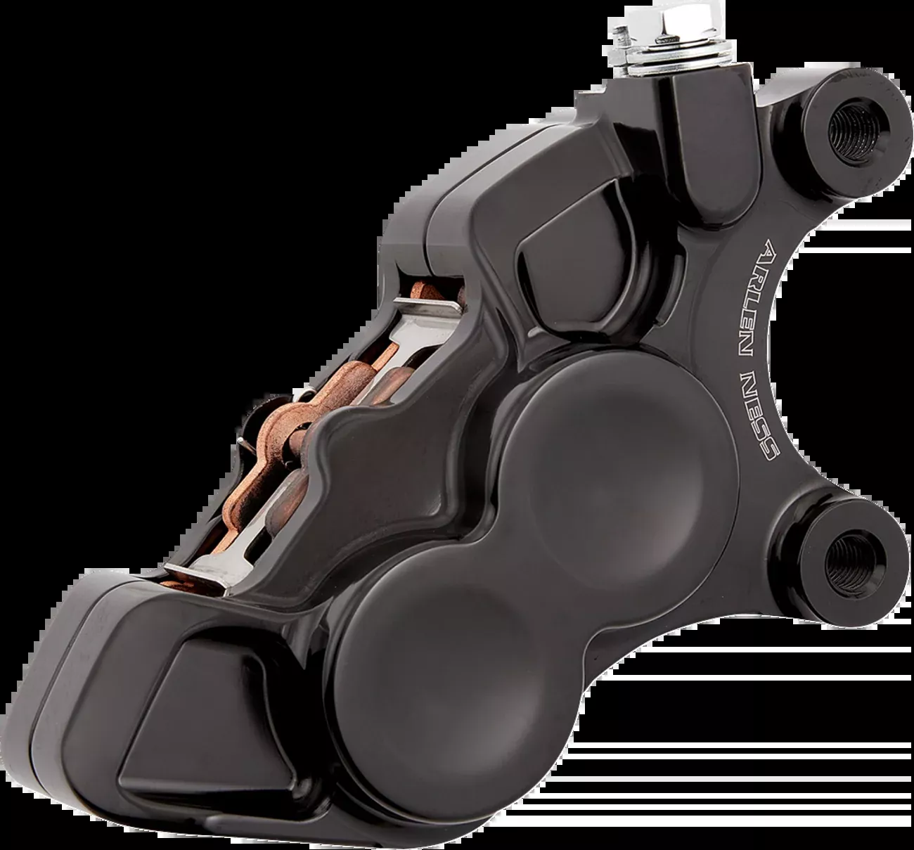 Arlen Ness Black 4-Piston Front Right Brake Caliper fits 2006-2026 Harley 11.8"