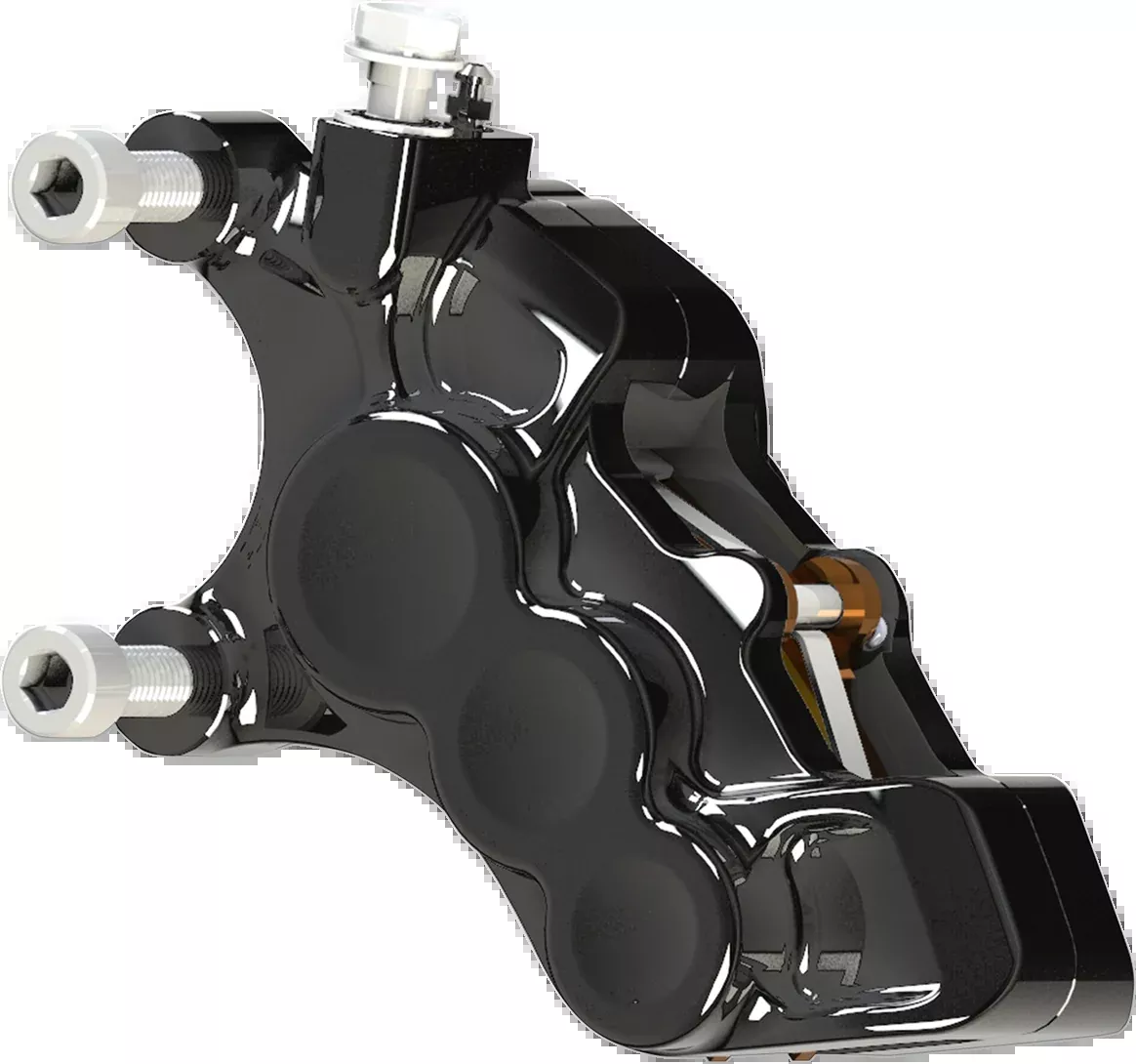 Arlen Ness Black 6-Piston Front Left Brake Caliper fits 2006-2026 Harley 11.8"