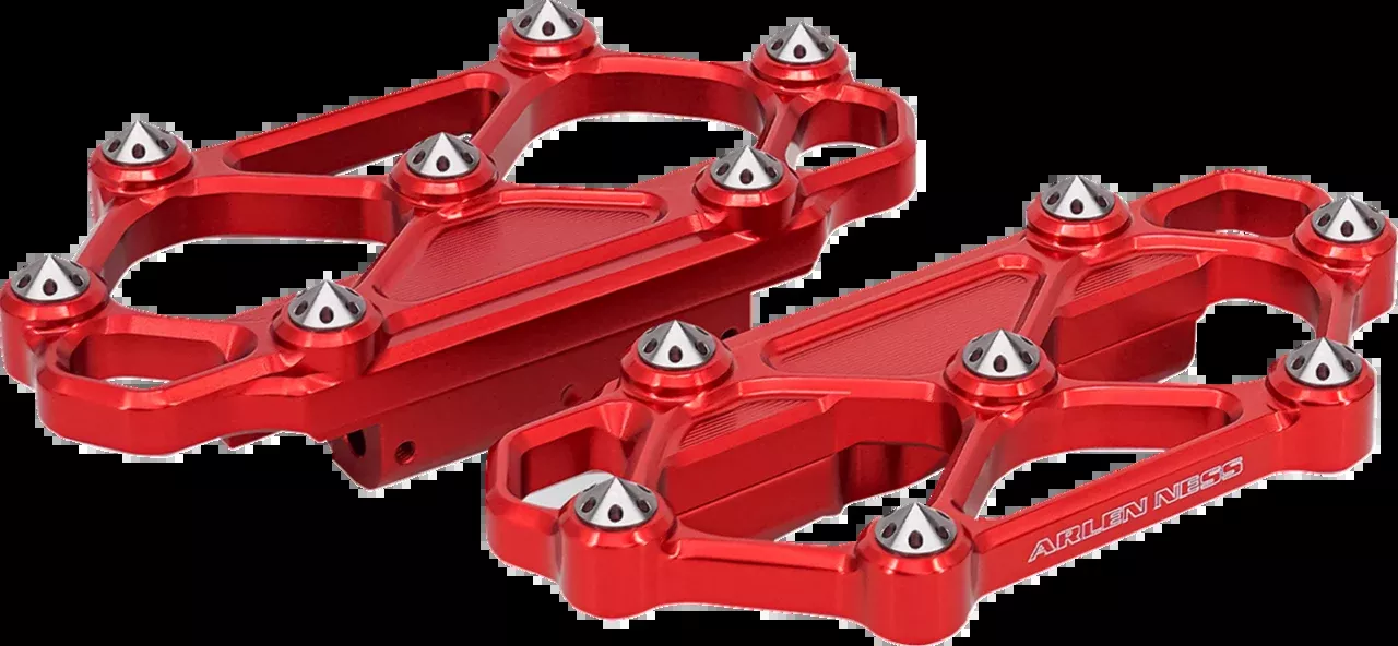 Arlen Ness Diamond Red Passenger Floorboards for 1980-26 Harley Touring Softail