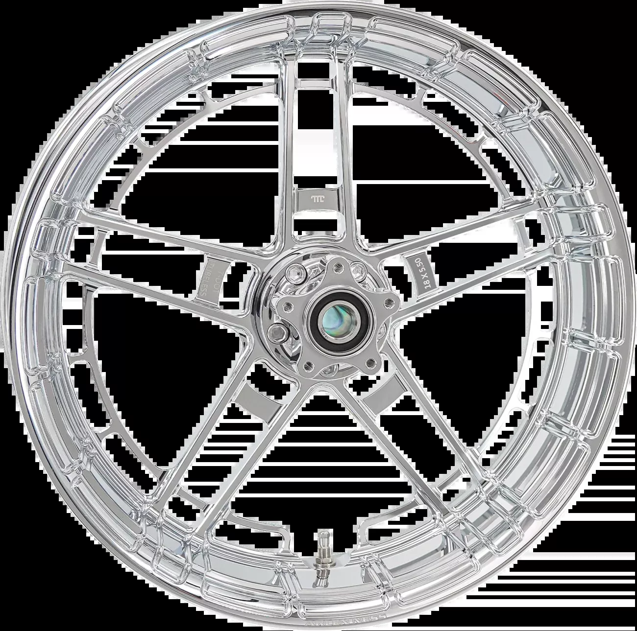 Arlen Ness Flatline Chrome 18" x 5.5" Rear Motorcycle Wheel for Harley Davidson