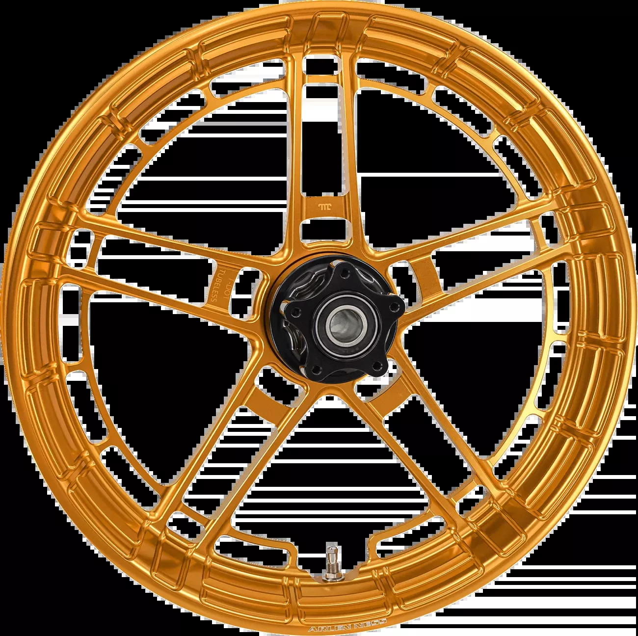 Arlen Ness Flatline Gold 21" x 3.5" Front Motorcycle Wheel for Harley Davidson