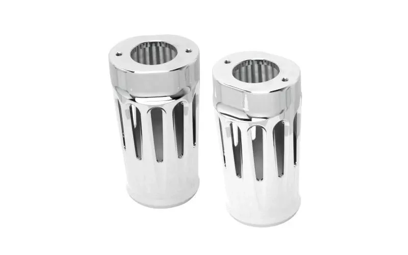 Arlen Ness Fork Boot Covers for '86-13 FLHT & '06-13 FLHX & Trike -Deep Cut, Chrome