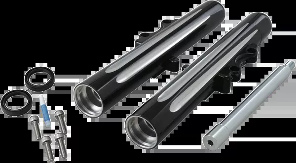 Arlen NESS Fork Legs – Black Anodized – Deep Cut – Dual Disc – ’00-’07 FLT