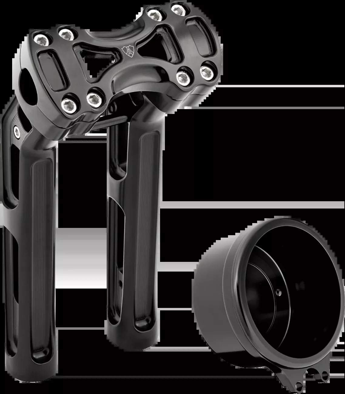 Arlen Ness Method Kickback 10" Black Handlebar Risers for 2022-26 Harley Softail
