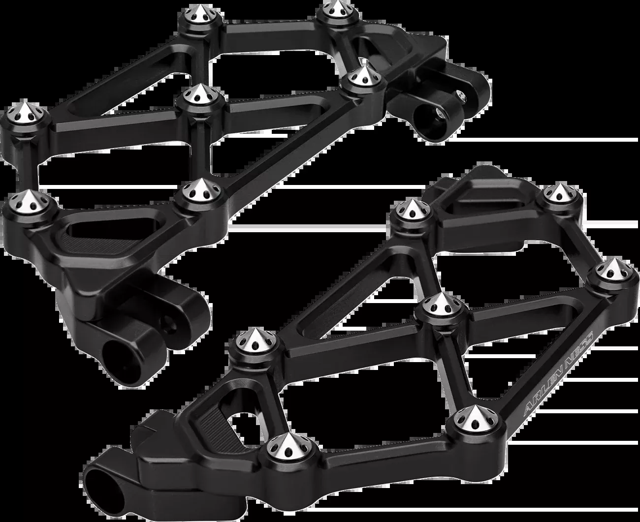 Arlen Ness Mini Diamond Black Driver Floorboards 1980-26 Harley Touring Softail