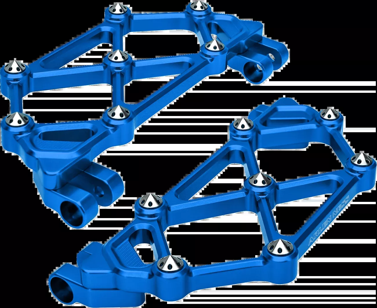 Arlen Ness Mini Diamond Blue Driver Floorboards 1980-2026 Harley Touring Softail