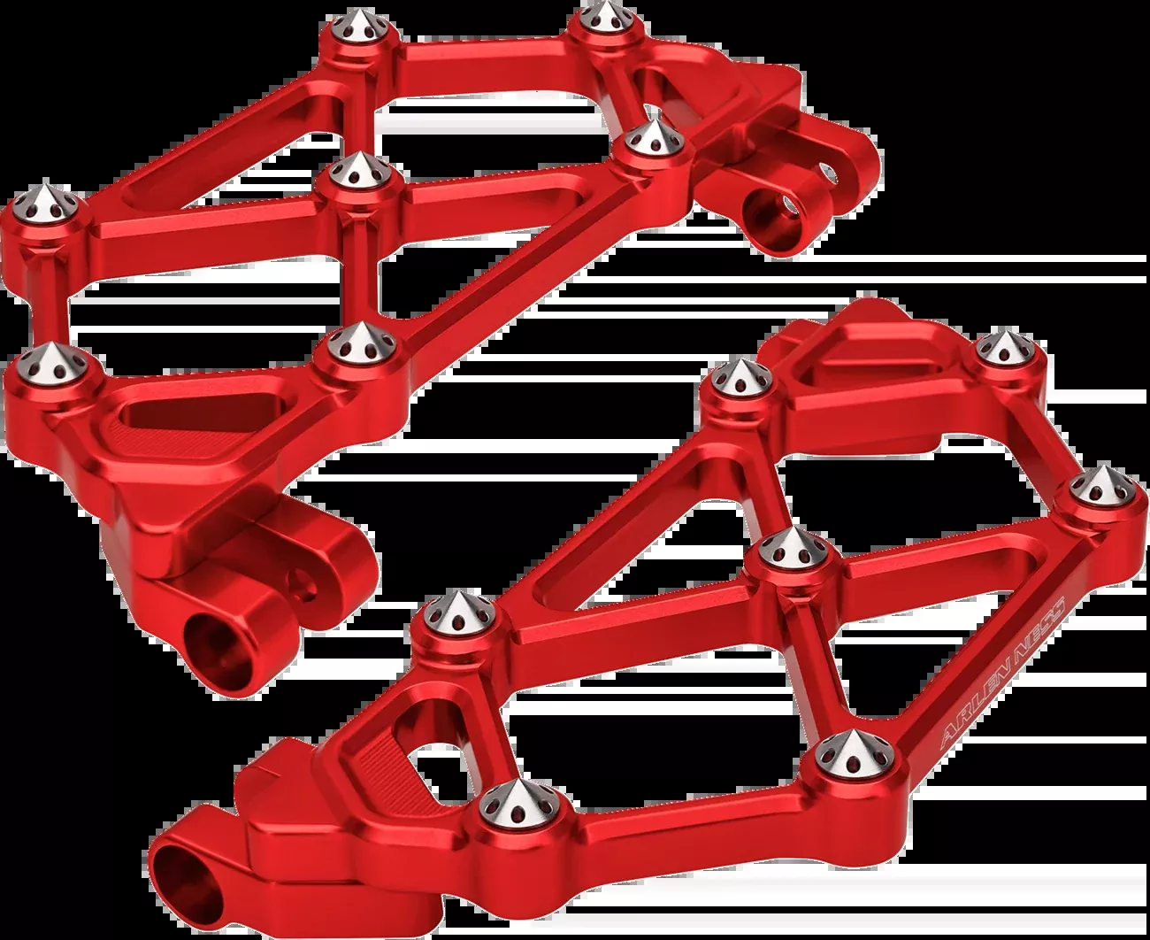 Arlen Ness Mini Diamond Red Driver Floorboards 1982-2026 Harley Touring Softail