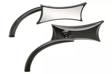Arlen NessFour Point Mirror in Flat Black-Left Side Only