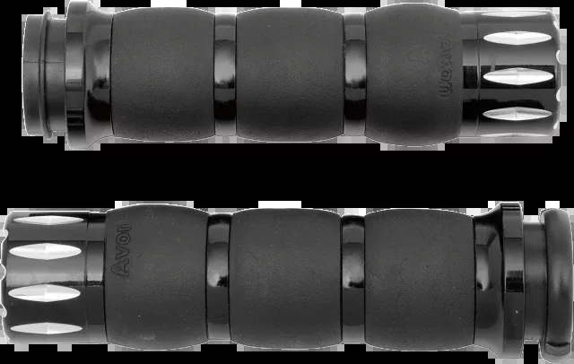Avon Black Rival TBW Handlebar Hand Grips 2008-2025 Harley Touring FLHX FLSTF