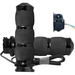Avon Custom Heated Grips, Chrome, Velvet Air, Cushioned, Cable