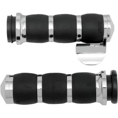 Avon Velvet Air Grips Chrome, 3Ring Cut w/Throttle Boss, Cable