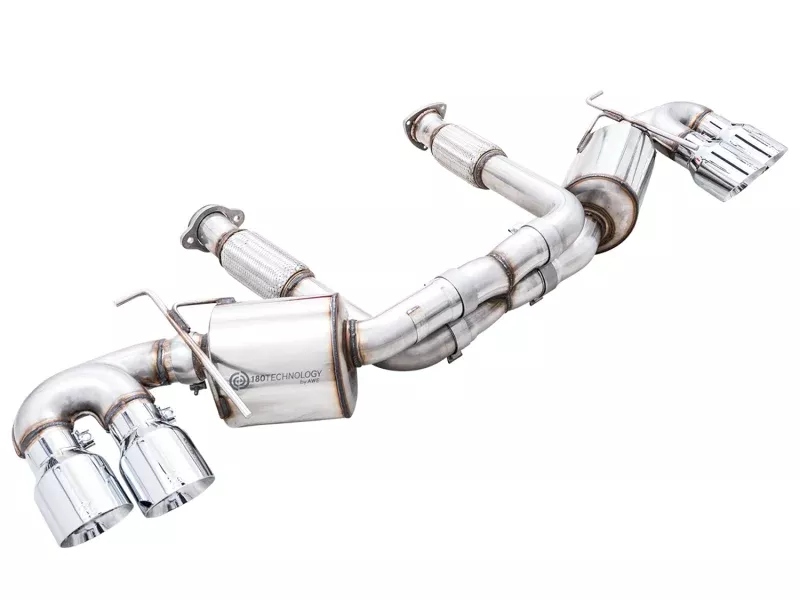 AWE Tuning 2020 Chevrolet Corvette (C8) Touring Edition Exhaust – Quad Chrome Silver Tips