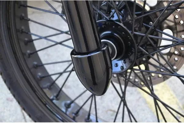 Baron Custom Fork Bullets Axle Nut Covers -Black Powder-Coated -Pair