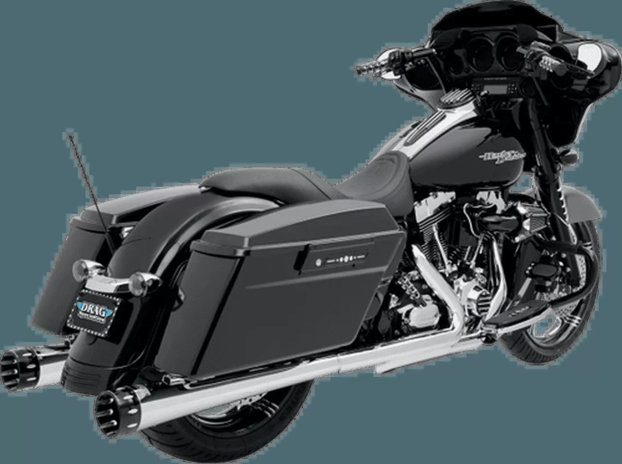Bassani 4 Inch Slip-On Mufflers for '95-16 Harley Davidson Touring - Megaphone Style - Chrome