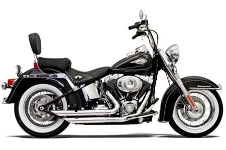 Bassani ExhaustFireflight Exhaust w/ Slash Cut Ends for '86-17 Harley Davidson Softail - Chrome