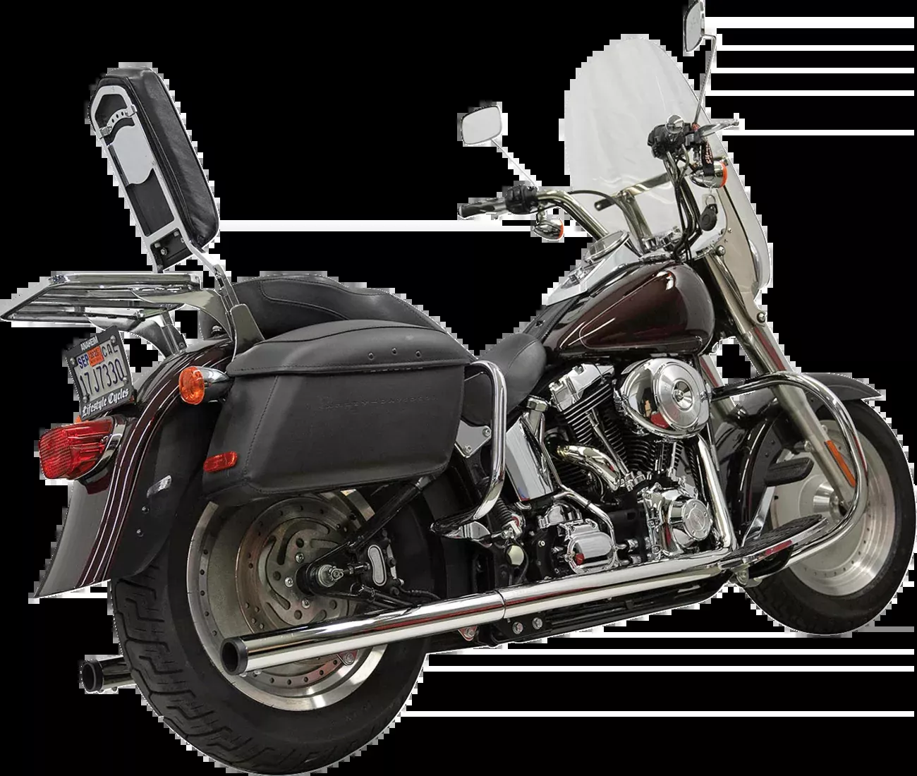 Bassani True Dual 2-2 Chrome Drag Pipe Exhaust System for 1986-17 Harley Softail