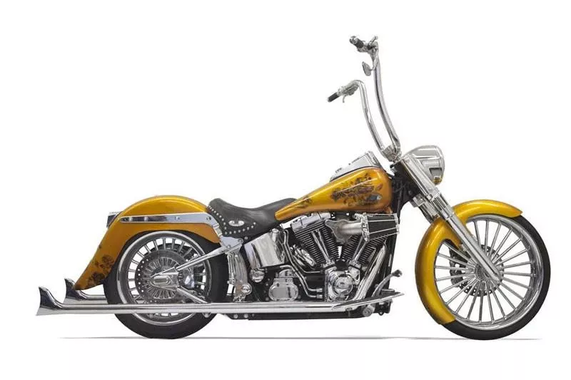 Bassani True Dual Fishtail Exhaust System for '89-17 Softails - 36" Long Fishtail Mufflers - No Baffles