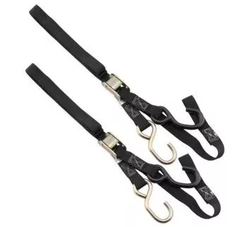 BikeMaster 100514 Black 1" x 72" Integrated Soft Hook Tie Downs Motorcycle ATV