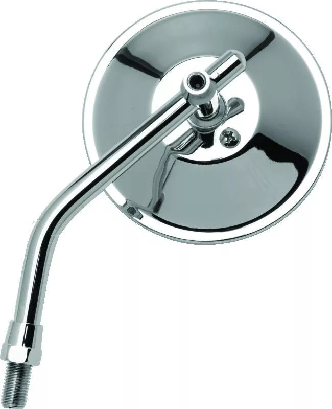 BikeMaster 4in Adjustable Round Mirror 10mm – Each – Chrome