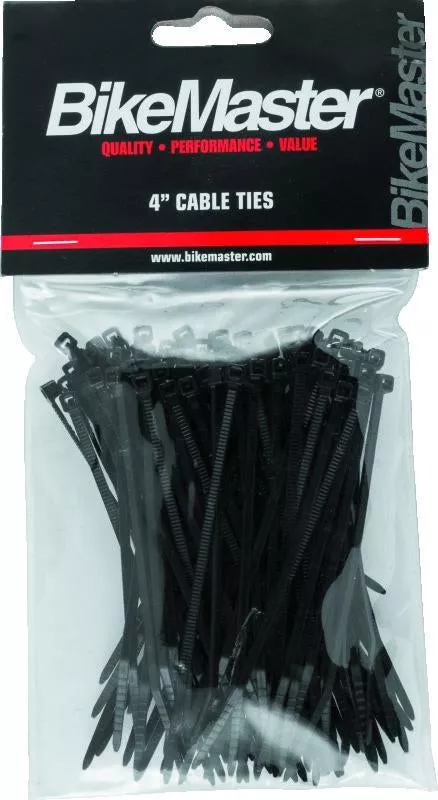 BikeMaster 4in Cable Ties (Pack of 100) – Black