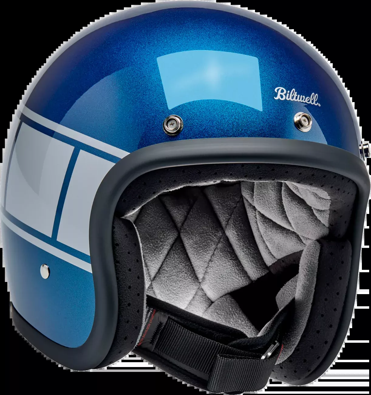 BILTWELL Bonanza Helmet - Holeshot - Metallic Blue/Silver - Large 1001-5116-204